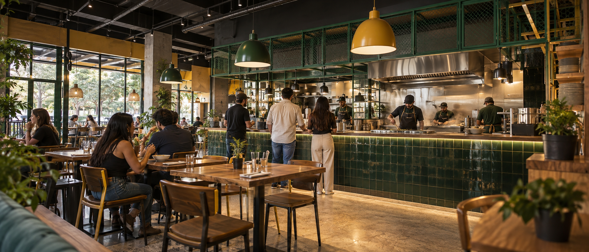 Modelo operativo con cocina abierta